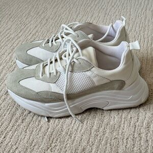 Topshop White and Gray Sneakers